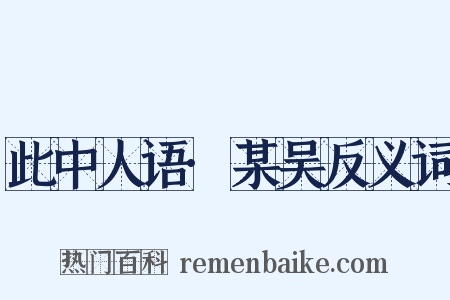 此中人语·某吴反义词是什么意思的图片